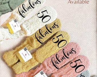 Fabulous 50 socks, 50th Birthday Shirt, Personalized Birthday Gift, 50th Birthday socks, 50th Birthday Gift for women, Custom Birthday Gift