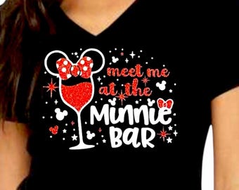 Custom Glitter Rhinestone Mouse Ears Shirt Personalized Sparkle Bow Tee Customized Girl Mouse Shirt Cute Gift Idea for Park Trip or Birthday