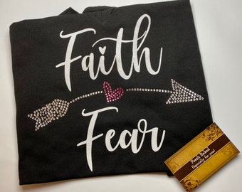 Faith over Fear Glitter Bling Shirt | FREE SHIPPING!!   Women's Kindness Shirt | Womens Be Kind TShirts