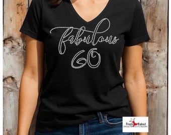 Personalized 60th Birthday Shirt, Bling Sensational 60 Shirt, 60th Birthday Shirts, 50th birthday Gift, 70th Birthday Gift, 80th birthday