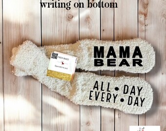 Mama Bear fuzzy socks | Mother’s Day gift  | gift for mom | mothers day gift | mom gift | birthday gift | 50th birthday gift