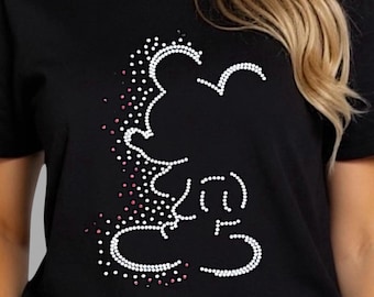 All Rhinestone Mouse Shirt Bling Womens Magical Vacation Shirts Mouse inspired Ladies Castle TShirts vacation Shirts Matching Family Shirts