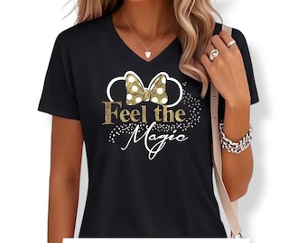 Minnie Feel the Magic Shirt Women's Mouse Shirts Girls magic kingdom TShirt spooktacular gift idea 70th anniversary Hollywood