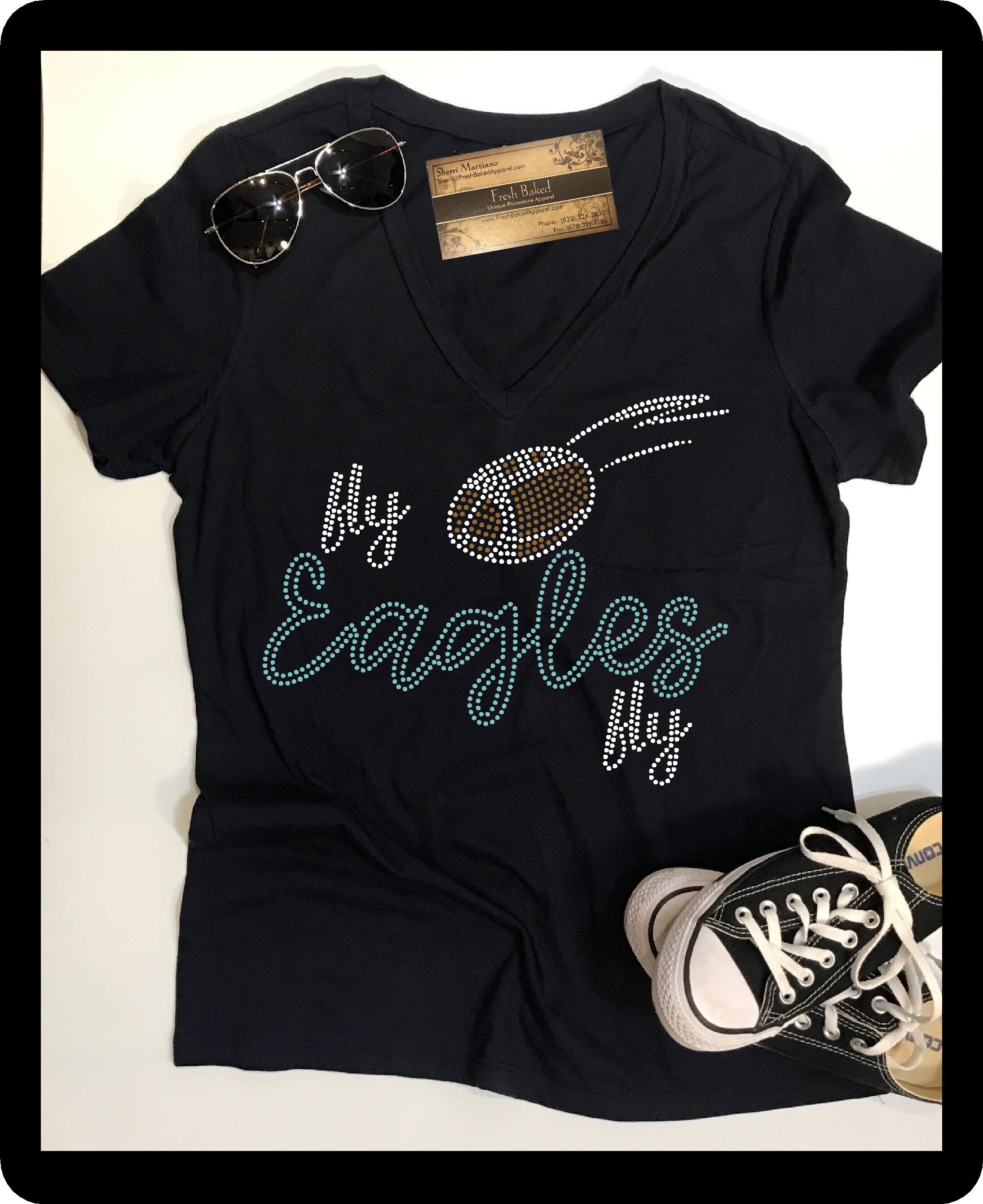 BLing Eagles Football Shirt Women's Football Shirts Womens Tailgate