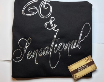 Custom Rhinestone BLiNg 60 & Sensational Shirt | 60th Birthday Shirt | Women's 60th Birthday Shirts