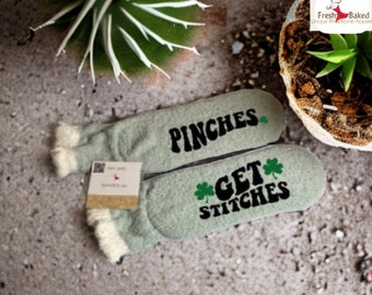 Fun Socks | Pinches get stitches socks | St Patricks day socks | st patricks day shirt | st patricks day funny | st patricks day gift