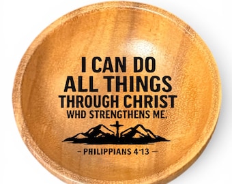 Custom Fathers Day Gift for Dad Personalized Wood Bowl Christian Bible Verse Engraved Acacia Groom Gift Day of Keepsake Wedding Religious