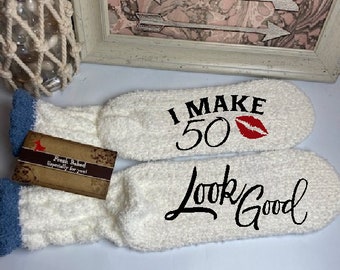 I Make 50 Look Good socks | gift for Mom | Birthday Shirt | 50th Birthday socks | 50th Birthday Gift | Fifty | 50th birthday gift for women