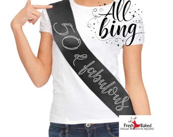 Custom 50 & fabulous sash | Bling 50 and fabulous sash, rhinestone personalized 50th birthday gift, sparkly birthday sash, fiftylicious gift