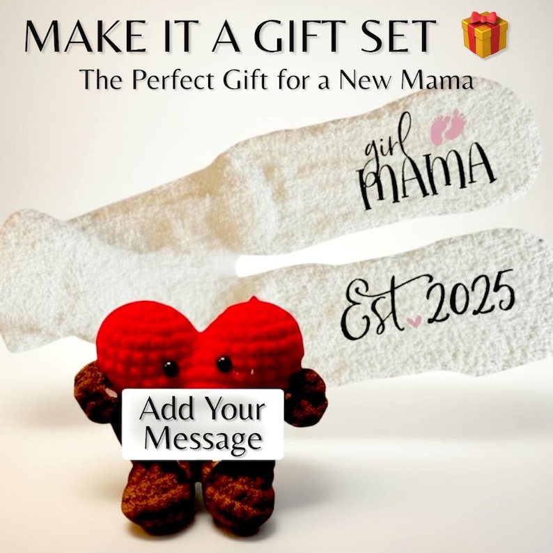personalized new boy mama gift girls mama fuzzy socks custom new mom gift customized gift idea for Mother’s Day baby shower image 6