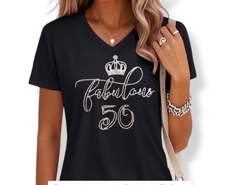 Bling 50th Birthday Shirt: Custom Rhinestone Queen Tee