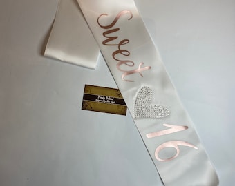 16th Birthday Gift * Custom Color Writing * Sweet 16 Birthday | Birthday Bedazzled T Shirts | 16th Birthday party | Sweet 16 Gift