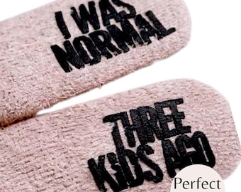 Personalized Fuzzy Socks for Mom I Was Normal 3 Kids Ago Custom Funny Gift Idea Customized Mom Socks Birthday Gift from Kids customize