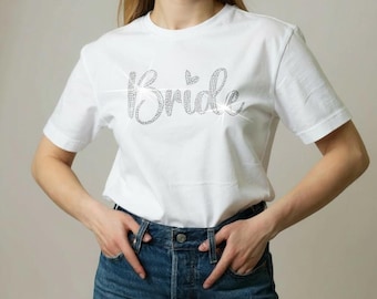 Bride Bling Shirt Engagement Announcement Wedding Gift Future Mrs Tshirt Custom I Said Yes T Proposal Celebration Bridal Outfit Sparkle