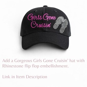 Stylish Cruise Apparel Rhinestone Hat Shirt Bundle Fashion Vacation Outfit Custom Design Travel Wear Sparkly Accessories Personalized Gift Beach Holiday Collection Summer Trip Style Group Matching Set Friend Vacation Memory Maker Quality