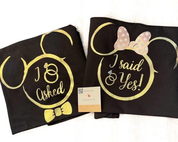 Featured listing image: Disney Proposal Shirts | Disney Engagement Shirts for Couples – Matching Bride & Groom Tees – Disney Proposal Outfit – Just Engaged Shirts