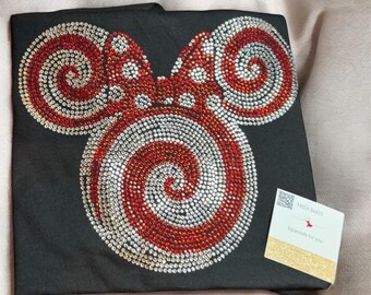 ALL Rhinestone Disney Christmas Shirt | Women's Minnie Shirt | Bling Womens Minnie Shirts | Ladies Disney TShirts | disney Christmas shirt