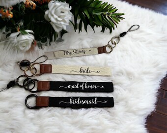 Bridal Party Keychains | Bride to Be Gift | Maid of Honor Gift | Bridesmaid Socks | Bridesmaids Gift | Bridal Party Proposal | Custom