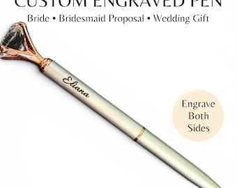Custom Engraved Pen, Bridesmaid Proposal Gift, Personalized Wedding Pen, Maid of Honor Gift, Bride Gift Idea
