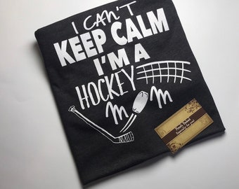 Glitter I Can't Keep Calm I'm a Hockey Moml Shirt | Women's Hockey Mom  TShirts | Womens Hockeyl Shirts | Ladies Hockey T shirts