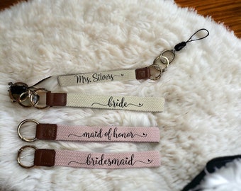 Bridal Party Keychains | Bride to Be Gift | Maid of Honor Gift | Bridesmaid Socks | Bridesmaids Gift | Bridal Party Proposal | Custom