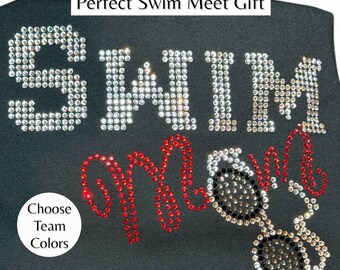 Personalized swim mom shirt custom swim team supporter team mom customized swim mom gift idea for proud poolside moms cheering their kids
