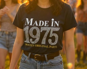Bling 50th birthday shirt for mom fabulous 50 shirt made 1975 custom year personalized birthday gift idea 40th birthday shirt 60th bling