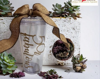 Elegant 50th Birthday Tumbler - 50 & Fabulous Gift for Mom, Celebrate Fifty in Style | 50th Birthday Gift for women | fifty and fabulous