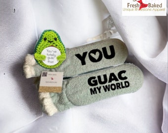 Avocado Gift | Guacamole Socks | You Guac my World | Fun Gift | Birthday Gift | Gift for Mom | encouragement gift | Avacado Bliss