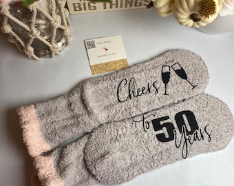 Cheers to 50 years | Fiftylicious socks | Birthday Shirt | 50th Birthday socks | 50th Birthday Gift