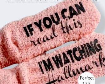 Personalized Fuzzy Slipper Sock Custom Warm Accessory Gift Idea Movie Night Comfort Present Holiday Cinema Watching Hallmark Fan Favorite