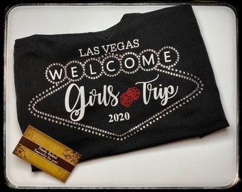 Bling Las Vegas Girls Trip Shirts 2026 Women's Vegas TShirts Womens Girls Trip Shirts Ladies Girl's Trip T Shirts Vegas Weekend Shirts