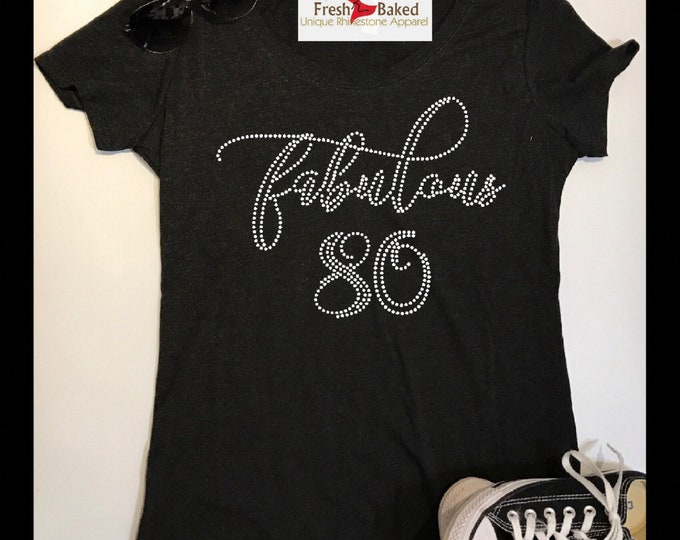 Bling Fabulous 80 Shirt | 80th Birthday Shirt | 80th Birthday Gift | 80th Birthday  gift for women