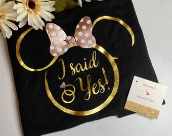 magic kingdom Proposal Shirt I asked shirt I said yes shirt very merry Engagement shirts Engagement gift Proposal gift magical fiancé gift