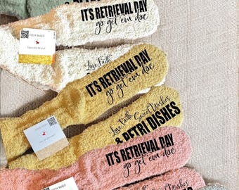 Custom IVF Retrieval Day Fuzzy Socks Personalized Fertility Socks Customized Gift Idea for Egg Retrieval Comfort IVF Support Cozy Socks