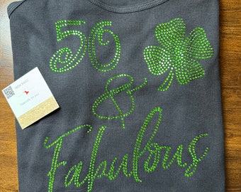 BLiNg St Patricks Day 50 & Fabulous Shirt | 50th Birthday Shirt | 50 and fabulous | St Patricks Day Fiftylicious Birthday Shirt