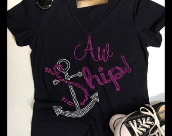 Bling Cruise Shirt | Aw Ship Cruise shirt | Cruise shirts | Oh Ship Shirt | Girls Cruise | Girls Trip Shirt