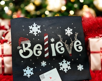 Believe Christmas Shirt | Women's Christmas Shirt | Womens Believe Christmas Shirts | Christian Shirts | Christmas TShirts