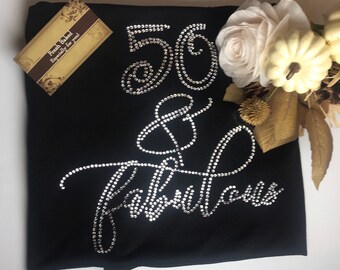 BLiNg 50 & Fabulous Shirt | 50th Birthday Shirt |  fifty and fabulous Birthday Shirts | 50th birthday gift for women