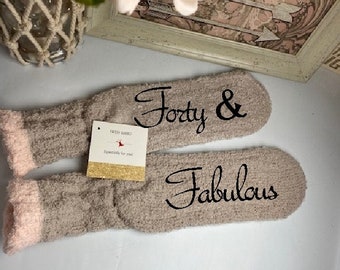 fabulous forty socks | Birthday Shirt | 40th Birthday socks | 40th Birthday Gift | Gift for 40 | 40 and fabulous | fabulous 40
