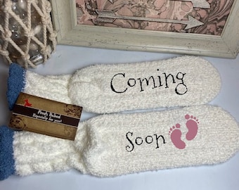 Coming Soon Baby socks | Socks for Mom to be | Mom to be Gift | New Mom Socks | New Mom Gift idea