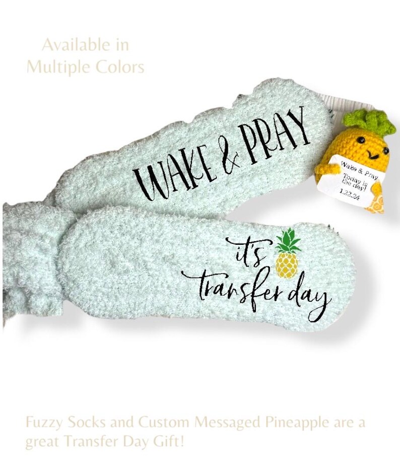 IVF Transfer Socks Fertility Journey Support Gift Personalized Custom Design Embryo Transfer Day Accessory Cozy Warm Fuzzy Comfort Wear Procedure Support Item Implantation Day Special Moment Keepsake Treatment Process Companion Meaningful