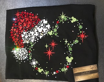 Rhinestone Glitter Mickey Christmas Shirt family magic kingdom Shirts Christmas Mickey Shirt Minnie very merry Christmas Shirt