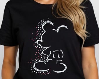 All Rhinestone magic kingdom Shirt Bling Womens Mouse Shirts Disney Ladies Minnie TShirts vacation Shirts matching vacay Shirts