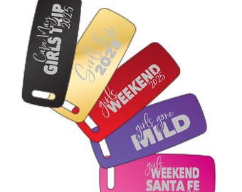 Personalized Engraved Luggage Tag, Girls Trip Travel Tag, Fathers Day Gift, Metal Custom Suitcase Identifier