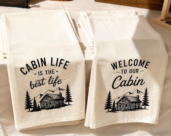 Happy Jack Arizona flour sack Towels, Personalized Kitchen Towel, Rustic Cabin Decor, Custom Tea Towel, Arizona Cabin Gift