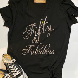 BLiNg Fifty & Fabulous Shirt 50th Birthday Shirt Women's 50th Birthday Shirt image 3