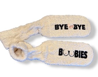Funny breast explant Socks bye bye boobies breast augmentation socks breast cancer awareness month augmentation bye boobies