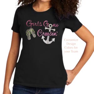 Rhinestone Cruise Hat Shirt Bundle Vacation Outfit Personalized Gift Cruise Apparel Custom Design Sparkly Accessory Travel Merchandise Group image 6