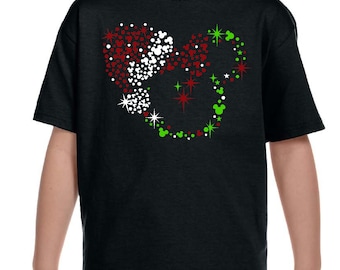 Christmas Disney Shirt | YOUTH Glitter  / VINYL Minnie Shirt | Christmas Mickey Shirt | Disney Christmas Shirt | Christmas Minnie Shirt